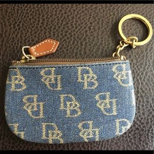 Dooney & Bourke small blue and tan coin purse